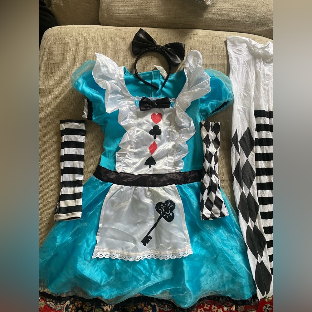 Kids Alice in Wonderland Costume - Blue and White